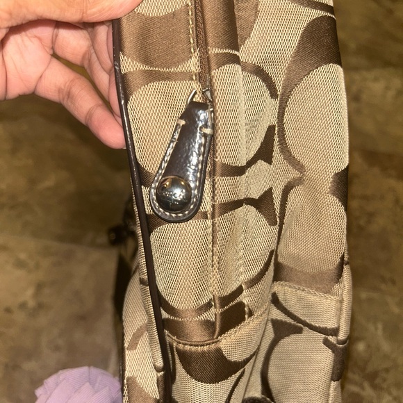 Coach Signature Backpack in brown and tan - Picture 8 of 13